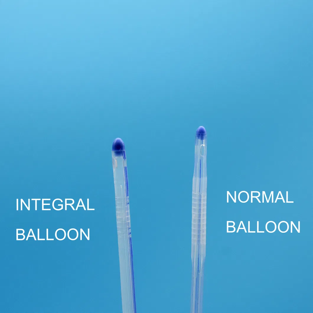 Silicone Urinary Catheter with Unibal Integrated Flat Balloon Round Tip, Tiemann Tip, Open Tip 2 Way Uretheral or Suprapubic Use China Factory Integral Balloon