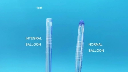 Cateter urinário de silicone com balão plano integrado Unibal, ponta redonda, ponta Tiemann, ponta aberta de 2 vias para uso ureteral ou suprapúbico, balão integral de fábrica na China