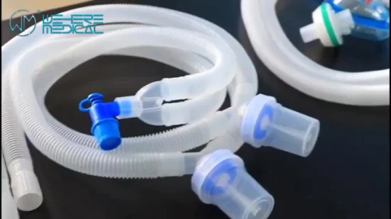 Circuito respiratório do ventilador de anestesia com suprimentos dobráveis ​​médicos para UTI